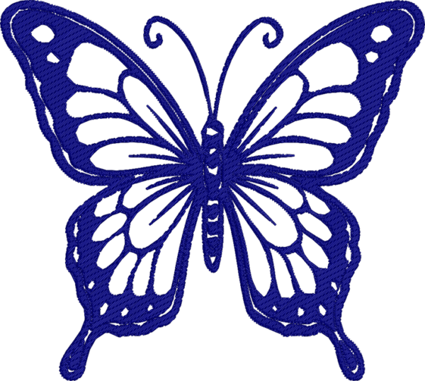 Blue Butterfly Embroidery Design