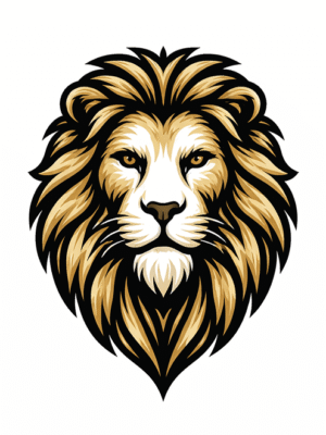 Lion Head Embroidery Design – Premium Chest Logo for Nigerian Caftan