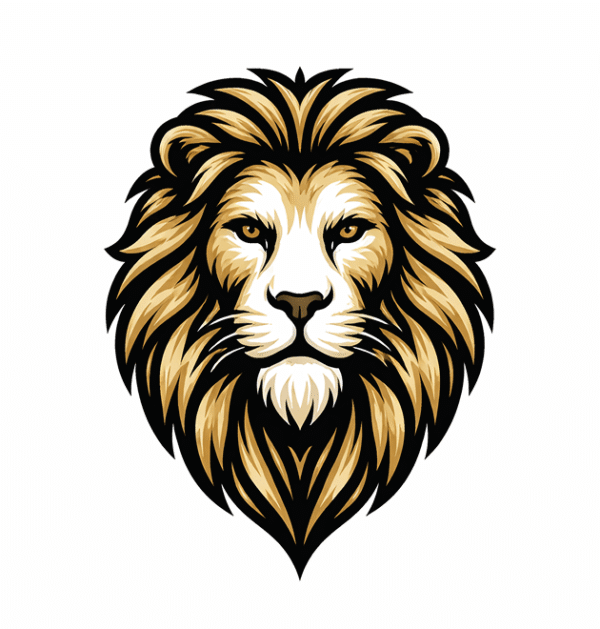 Lion Head Embroidery Design – Premium Chest Logo for Nigerian Caftan