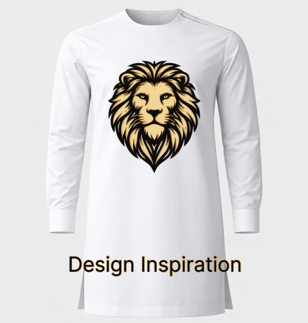 Lion Head Embroidery Design – Premium Chest Logo for Nigerian Caftan