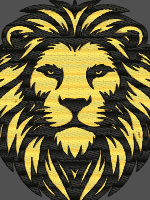 Lion Head Embroidery Design – Premium Chest Logo for Nigerian Caftan