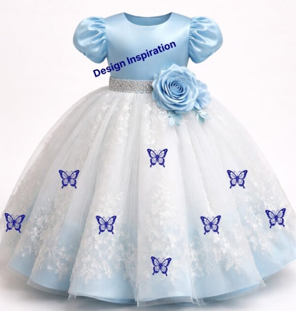 Blue Butterfly Embroidery Design