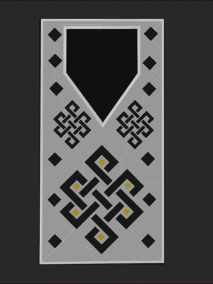 shaped design White and black color agbada embroidery design