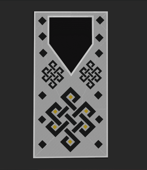 White and black color agbada embroidery design