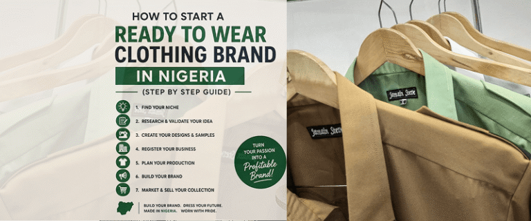 image banner of how to start ready to ready clothing brand blog post,