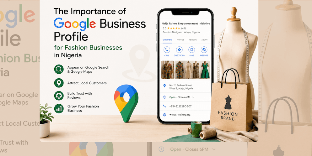 blog post banner of importance of google business profile to Nigerian fashion brands